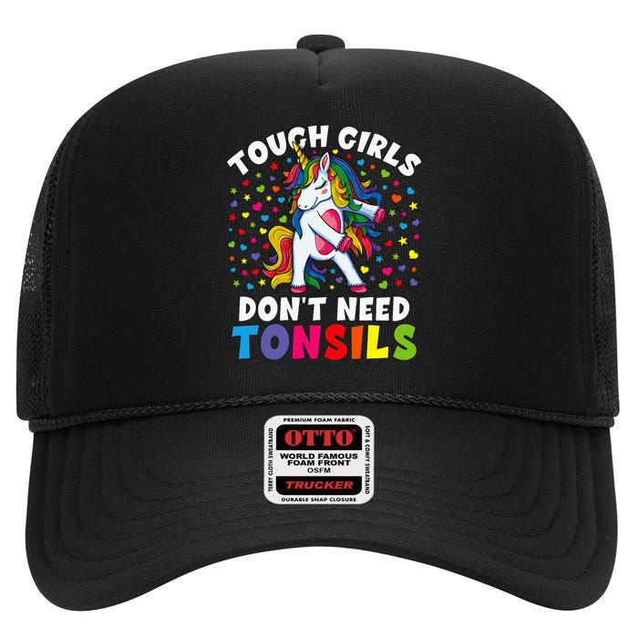 Tonsil Surgery Recovery Gift Unicorn Tonsil Removal High Crown Mesh Back Trucker Hat