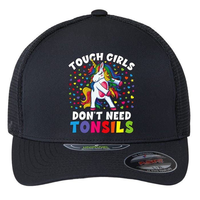 Tonsil Surgery Recovery Gift Unicorn Tonsil Removal Flexfit Unipanel Trucker Cap