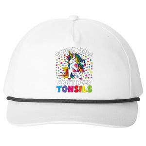 Tonsil Surgery Recovery Gift Unicorn Tonsil Removal Snapback Five-Panel Rope Hat