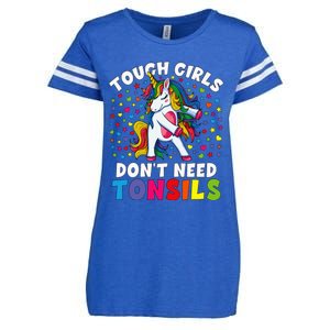 Tonsil Surgery Recovery Gift Unicorn Tonsil Removal Enza Ladies Jersey Football T-Shirt