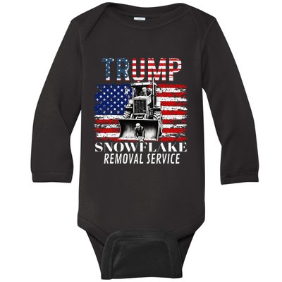 Trump Snowflake Removal Service Funny Donald Trump 2024 Baby Long Sleeve Bodysuit