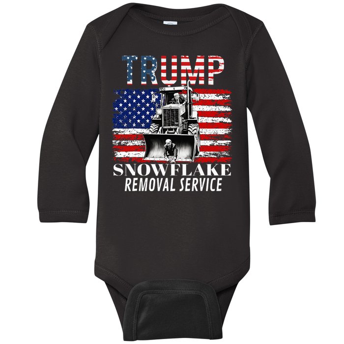 Trump Snowflake Removal Service Funny Donald Trump 2024 Baby Long Sleeve Bodysuit