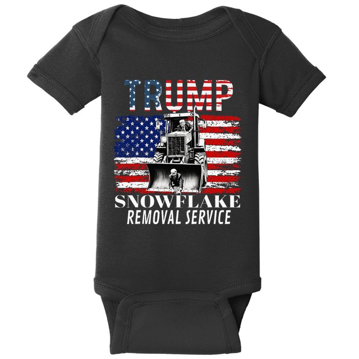 Trump Snowflake Removal Service Funny Donald Trump 2024 Baby Bodysuit