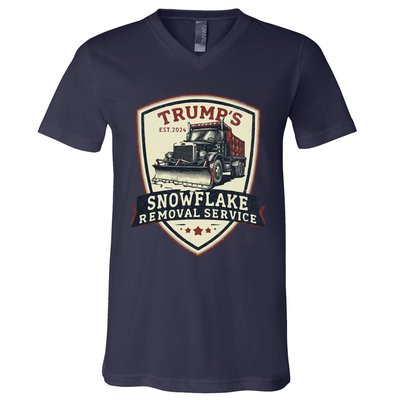 Trump Snowflake Removal Service Certification Program Funny V-Neck T-Shirt