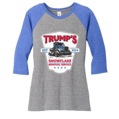 TrumpS Snowflake Removal Service Women's Tri-Blend 3/4-Sleeve Raglan Shirt