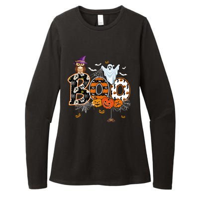 Teacher Squad Retro Halloween Boo 2 Funny Gift Womens CVC Long Sleeve Shirt