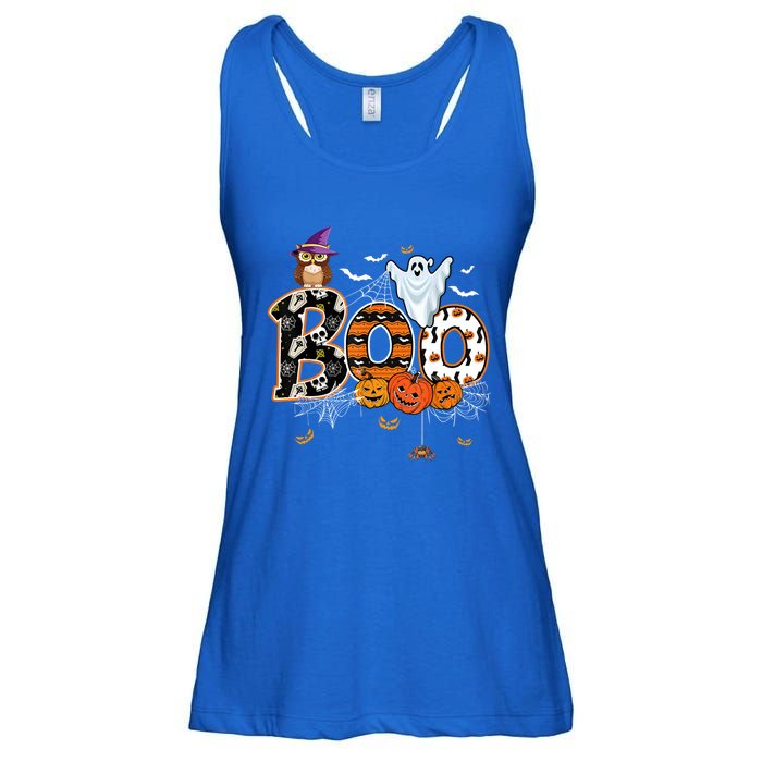 Teacher Squad Retro Halloween Boo 2 Funny Gift Ladies Essential Flowy Tank