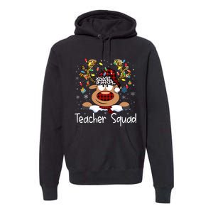 Teacher Squad Reindeer Funny Teacher Christmas Xmas Pajamas Premium Hoodie