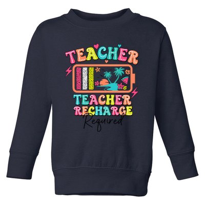 Teacher Summer Recharge Required Funny Teacher Toddler Sweatshirt