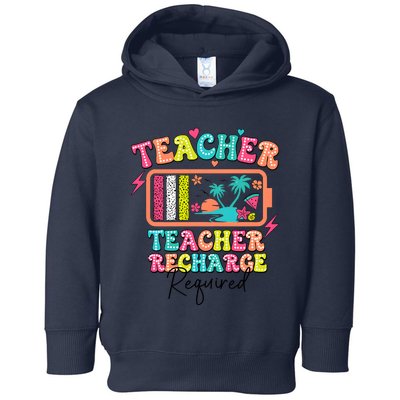 Teacher Summer Recharge Required Funny Teacher Toddler Hoodie