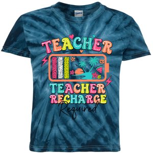 Teacher Summer Recharge Required Funny Teacher Kids Tie-Dye T-Shirt