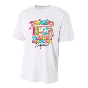 Teacher Summer Recharge Required Funny Teacher Youth Performance Sprint T-Shirt