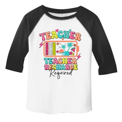 Teacher Summer Recharge Required Funny Teacher Toddler Fine Jersey T-Shirt