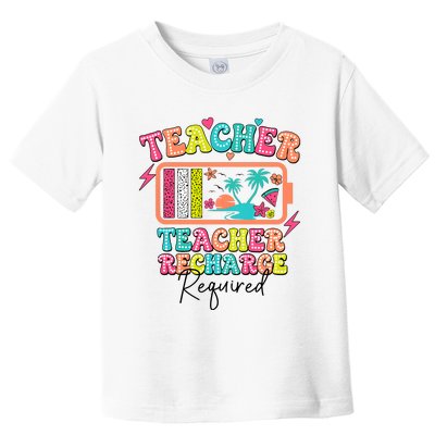 Teacher Summer Recharge Required Funny Teacher Toddler T-Shirt