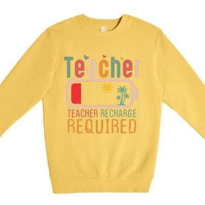 Teacher Summer Recharge Required Premium Crewneck Sweatshirt