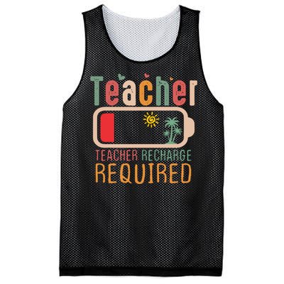 Teacher Summer Recharge Required Mesh Reversible Basketball Jersey Tank