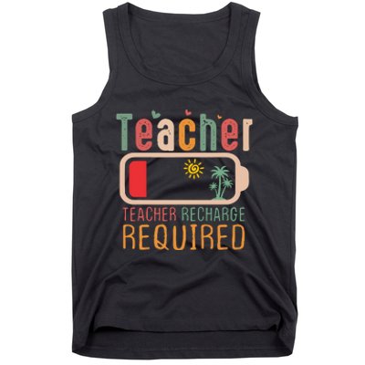 Teacher Summer Recharge Required Tank Top