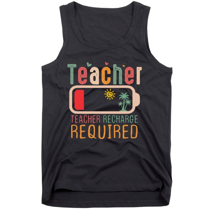 Teacher Summer Recharge Required Tank Top