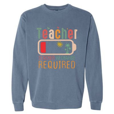 Teacher Summer Recharge Required Garment-Dyed Sweatshirt