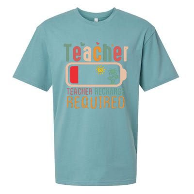 Teacher Summer Recharge Required Sueded Cloud Jersey T-Shirt