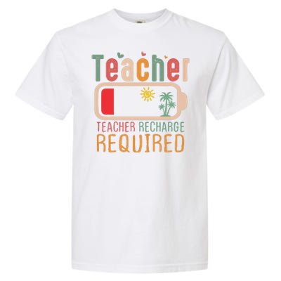 Teacher Summer Recharge Required Garment-Dyed Heavyweight T-Shirt