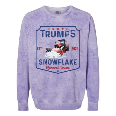 TrumpS Snowflake Removal Service Funny Trump Christmas 2024 Colorblast Crewneck Sweatshirt