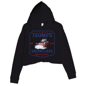 TrumpS Snowflake Removal Service Funny Trump Christmas 2024 Crop Fleece Hoodie