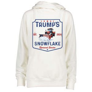 TrumpS Snowflake Removal Service Funny Trump Christmas 2024 Womens Funnel Neck Pullover Hood