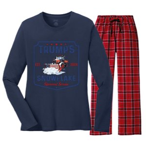 TrumpS Snowflake Removal Service Funny Trump Christmas 2024 Women's Long Sleeve Flannel Pajama Set 