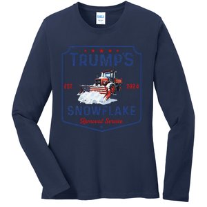 TrumpS Snowflake Removal Service Funny Trump Christmas 2024 Ladies Long Sleeve Shirt