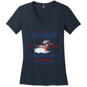 TrumpS Snowflake Removal Service Funny Trump Christmas 2024 Women's V-Neck T-Shirt