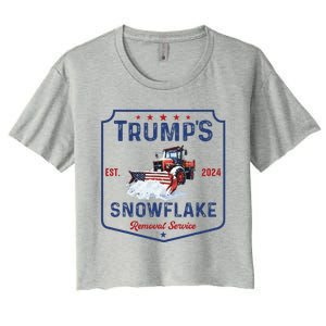 TrumpS Snowflake Removal Service Funny Trump Christmas 2024 Women's Crop Top Tee