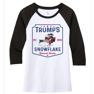 TrumpS Snowflake Removal Service Funny Trump Christmas 2024 Women's Tri-Blend 3/4-Sleeve Raglan Shirt