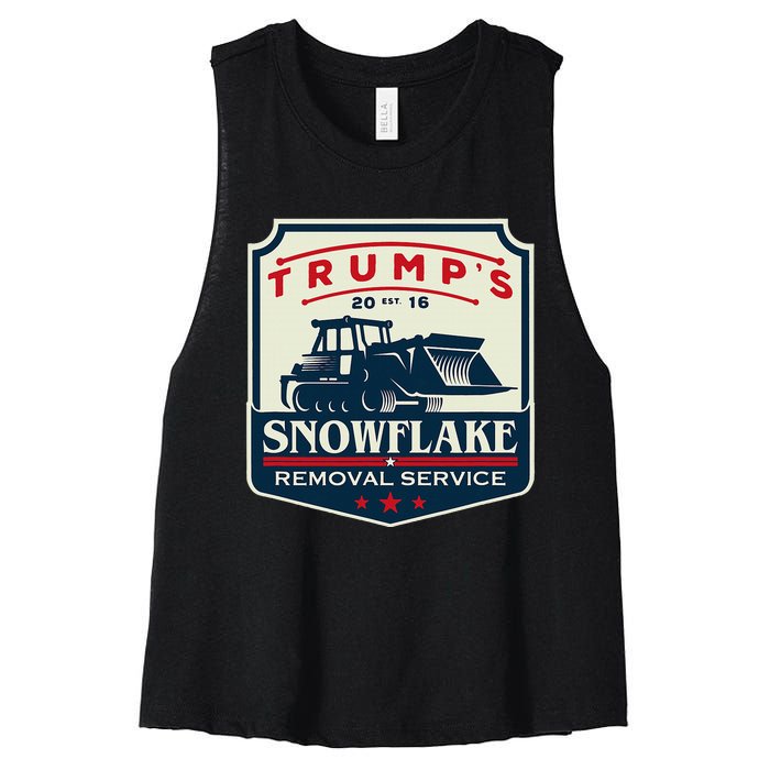 TrumpS Snowflake Rmoval Service Funny Donald Trump 2024 Women's Racerback Cropped Tank