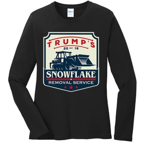 TrumpS Snowflake Rmoval Service Funny Donald Trump 2024 Ladies Long Sleeve Shirt