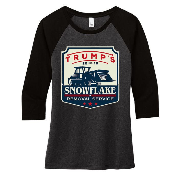 TrumpS Snowflake Rmoval Service Funny Donald Trump 2024 Women's Tri-Blend 3/4-Sleeve Raglan Shirt