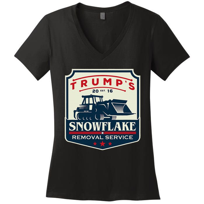 TrumpS Snowflake Rmoval Service Funny Donald Trump 2024 Women's V-Neck T-Shirt