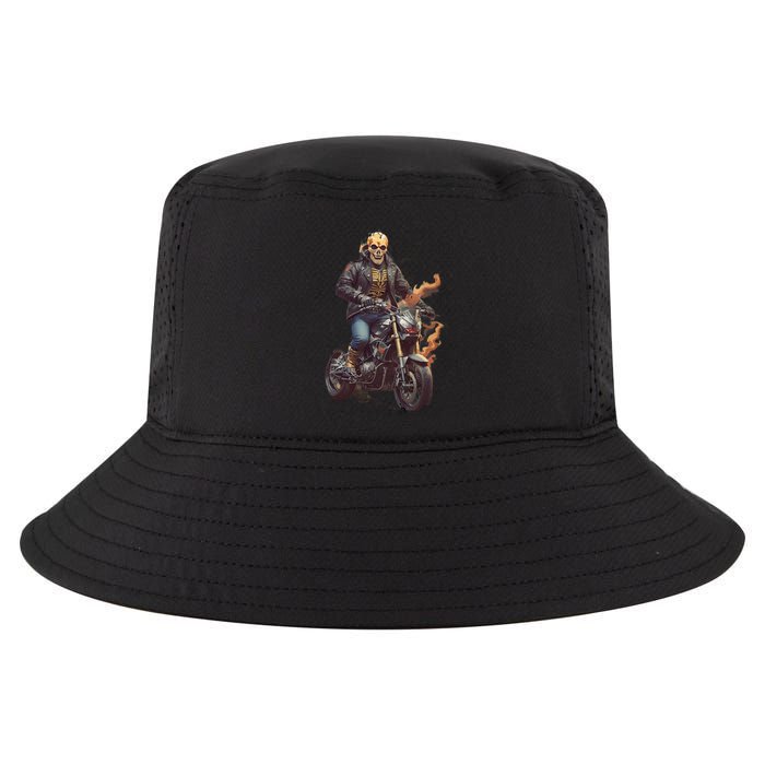 Trendy Skeleton Riding A Motorbike Cool Comfort Performance Bucket Hat