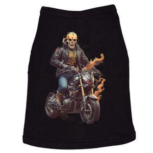 Trendy Skeleton Riding A Motorbike Doggie Tank