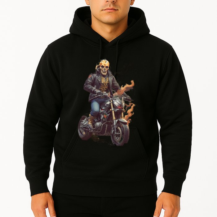 Trendy Skeleton Riding A Motorbike Hoodie