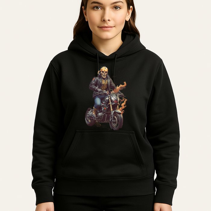 Trendy Skeleton Riding A Motorbike Hoodie