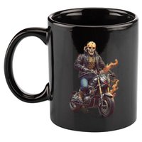 Trendy Skeleton Riding A Motorbike 11oz C Handle Ceramic Mug