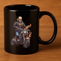Trendy Skeleton Riding A Motorbike 11oz C Handle Ceramic Mug