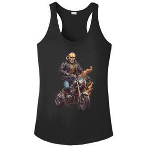 Trendy Skeleton Riding A Motorbike Ladies PosiCharge Competitor Racerback Tank