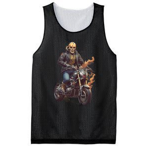 Trendy Skeleton Riding A Motorbike Mesh Reversible Basketball Jersey Tank