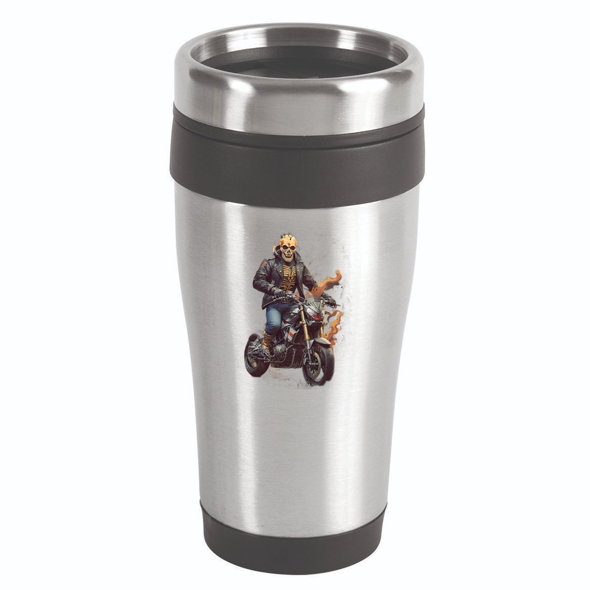 Trendy Skeleton Riding A Motorbike 16oz Travel Tumbler