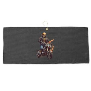 Trendy Skeleton Riding A Motorbike Large Microfiber Waffle Golf Towel