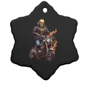 Trendy Skeleton Riding A Motorbike Ceramic Star Ornament