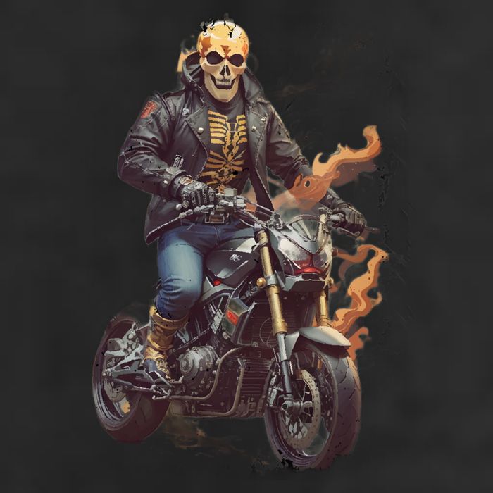 Trendy Skeleton Riding A Motorbike Trucker Hat