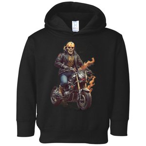 Trendy Skeleton Riding A Motorbike Toddler Hoodie